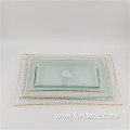 colored square clear glass dinner plate